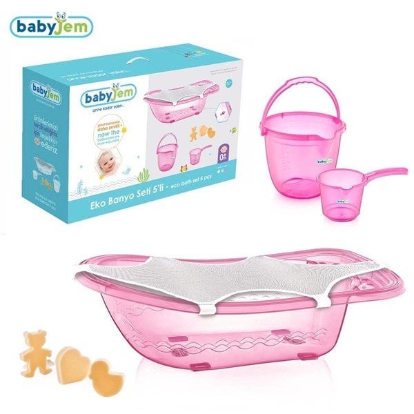 Babyjem 5 Parça Pembe Bebek Banyo Seti